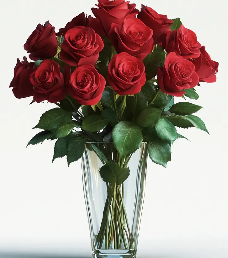 Twelve perfect roses