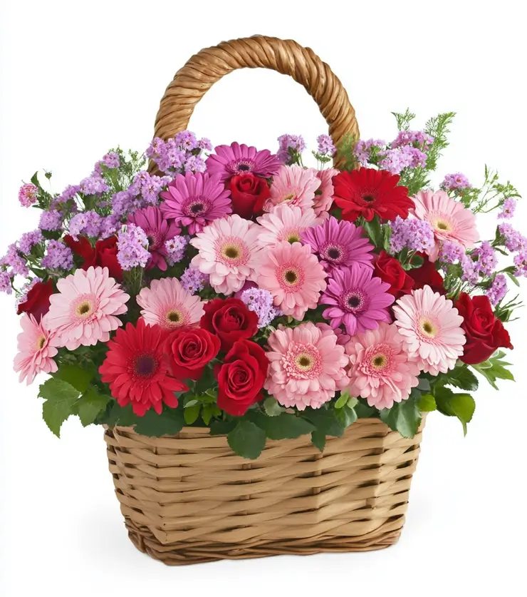 A Country Basket of Flowers