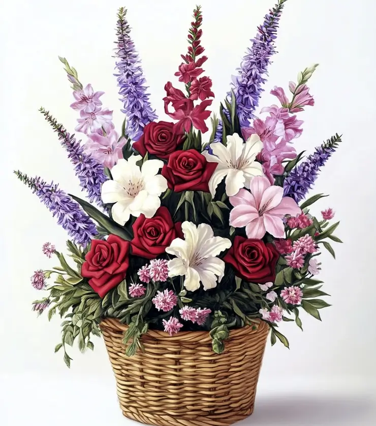 The Colorful Rose Basket