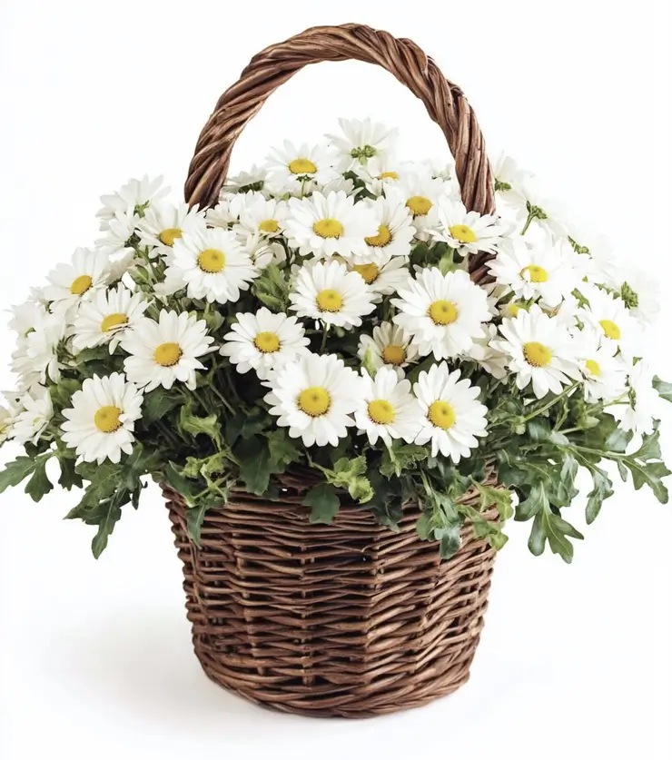 Rustic Basket of Daisies