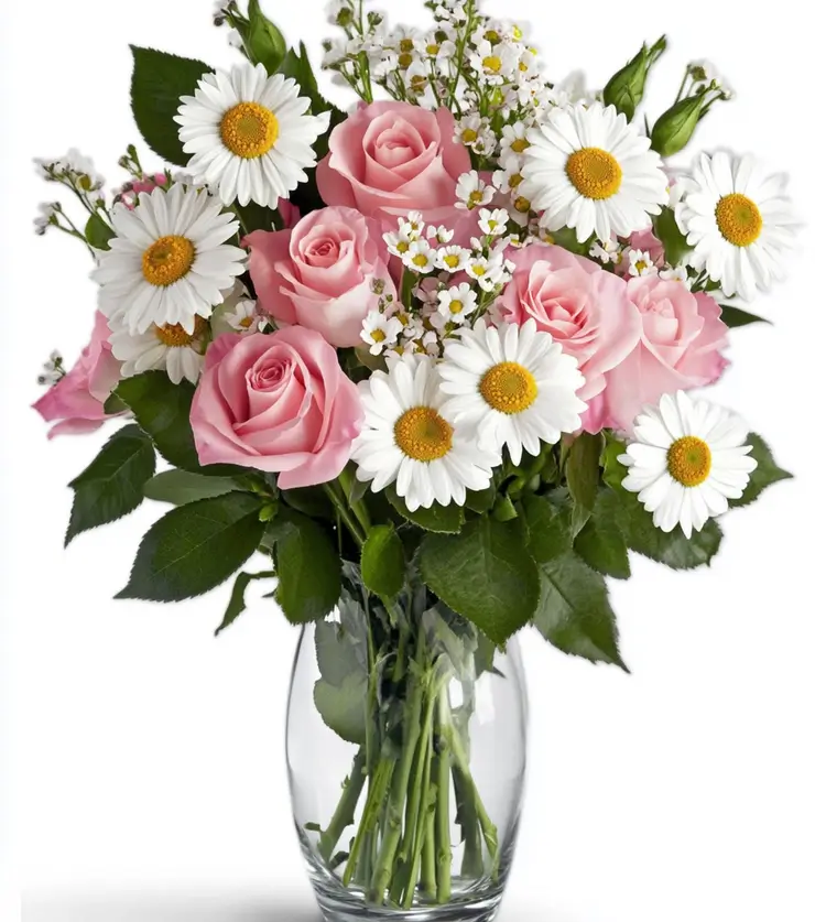 Pink and white blooms