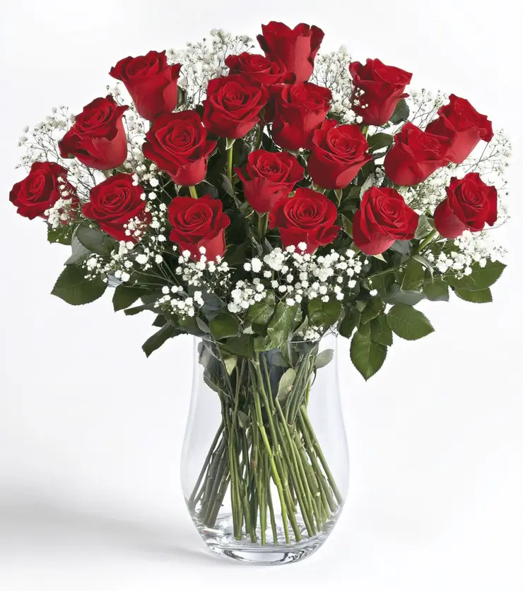 Luxury dozen red roses